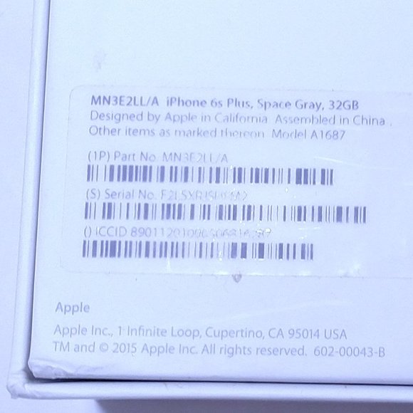 APPLE iPHONE 6s Plus BOX ONLY 32GB Original Packaging OEM Steve Jobs STICKERS - Picture 5 of 13